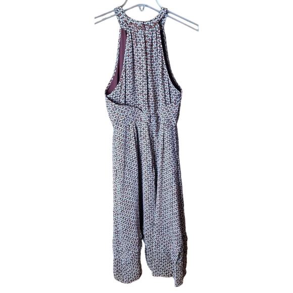 Madewell Women 6 Brown Diamond Printed Halter Silk Midi Lined Midi Length Dress - Picture 3 of 5